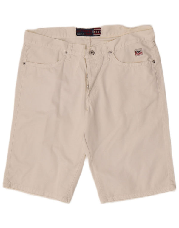 Roy Rogers Mens Casual Shorts W33 Medium White Cotton