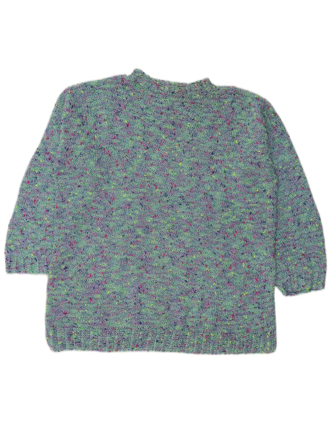 VINTAGE Womens Turtle Neck Jumper Sweater UK 18 XL Blue Flecked