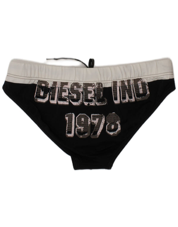 Diesel Mens Graphic Swimwear Large Black Colourblock Nylon Logo