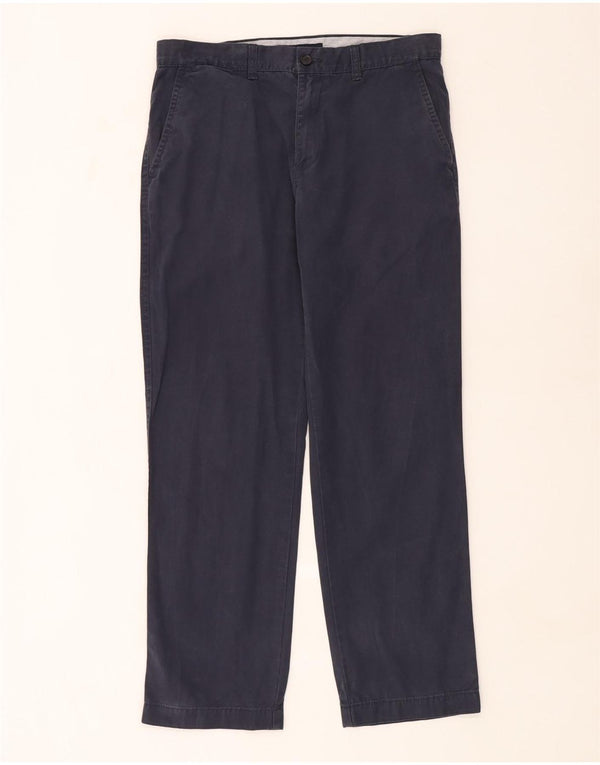 Tommy Hilfiger Mens Straight Chino Trousers W32 L30 Navy Blue Cotton