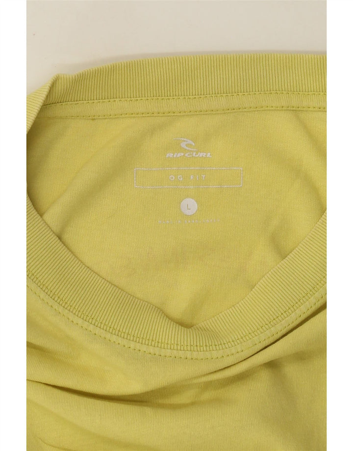 Rip Curl Mens Graphic T-Shirt Top Large Yellow