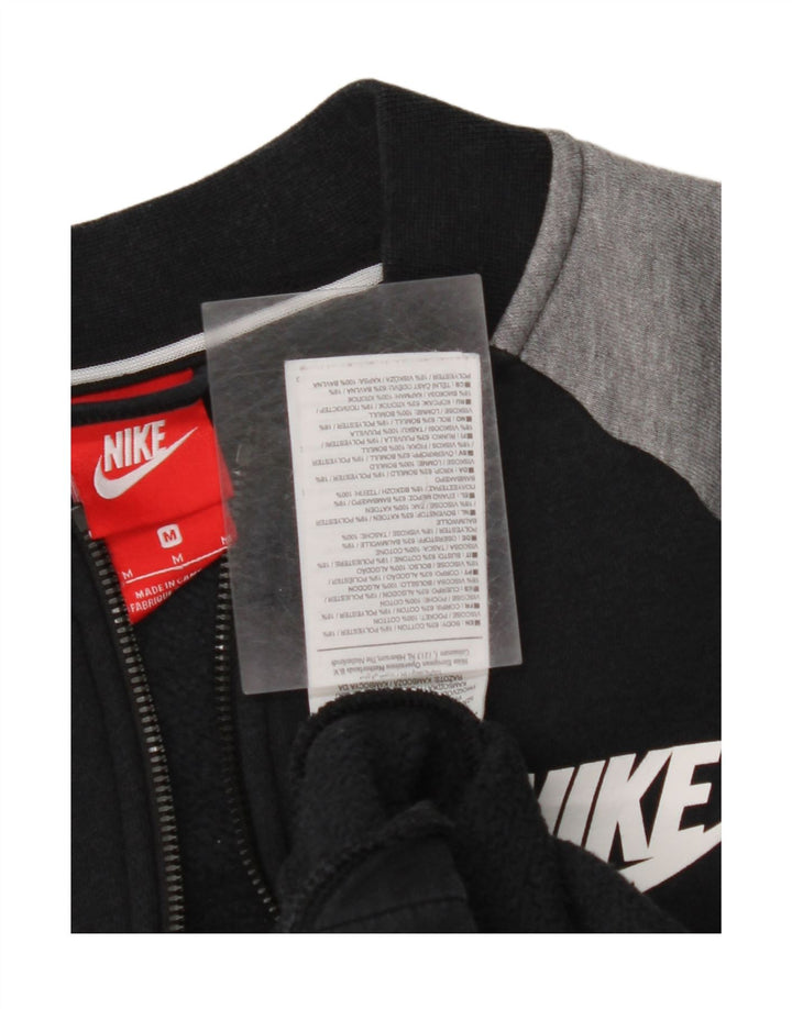 NIKE Womens Graphic Tracksuit Top Jacket UK 14 Medium Black Colourblock