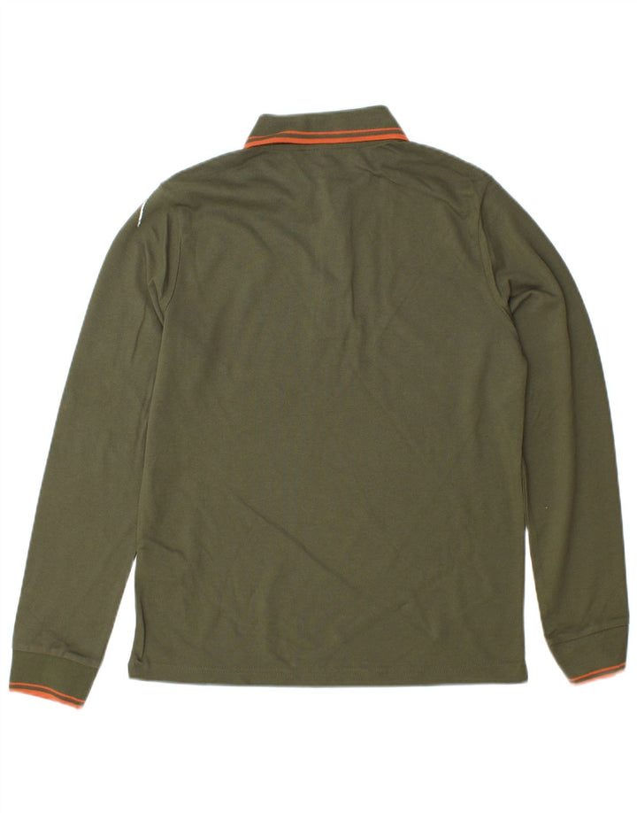 KAPPA Mens Long Sleeve Polo Shirt Small Khaki Cotton