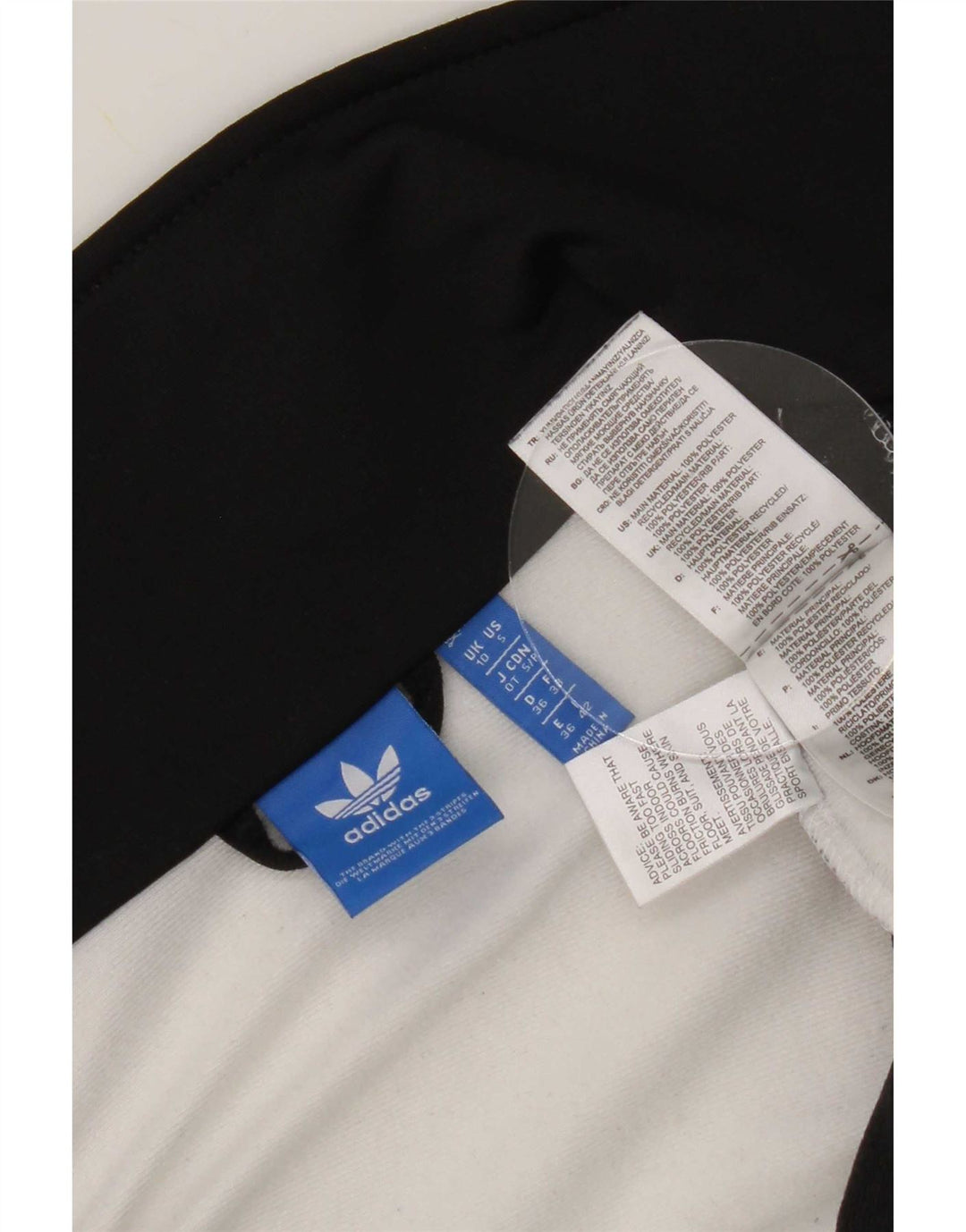 Adidas Womens Tracksuit Top Jacket UK 10 Small Black Colourblock Polyester