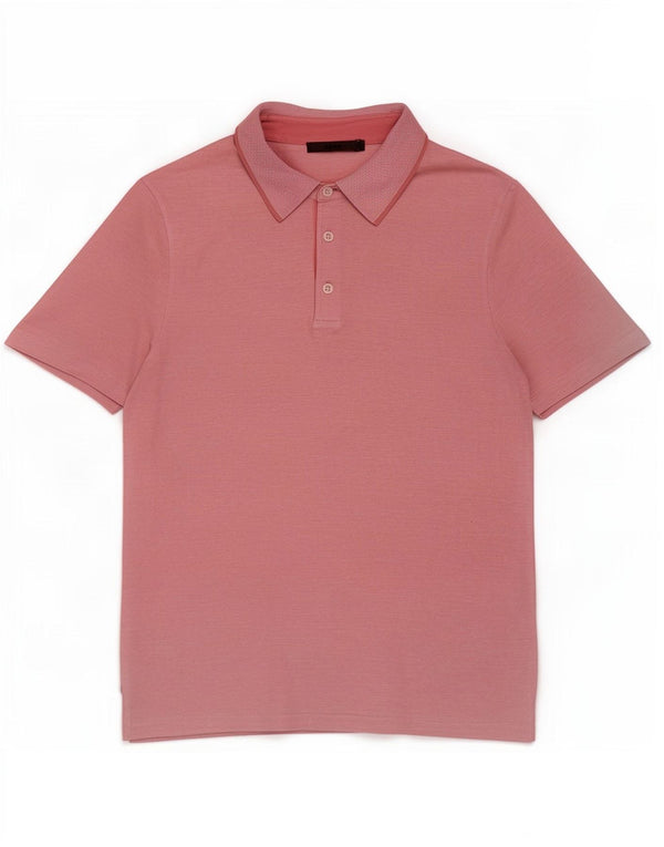 Reiss Mens Polo Shirt Small Pink Cotton