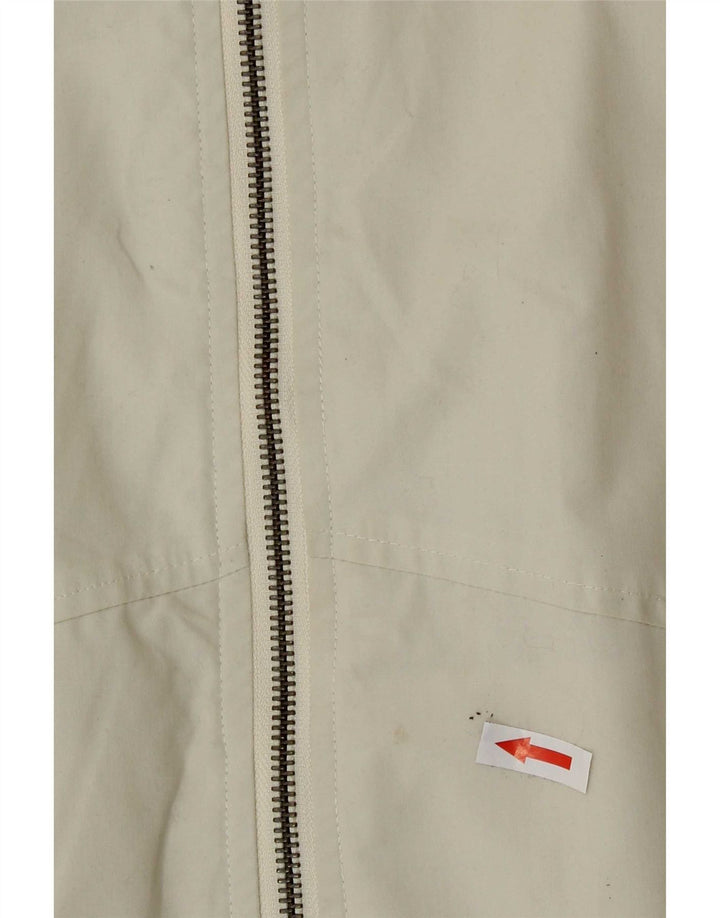 Jack Wolfskin Womens Hooded Rain Jacket UK 16 Large Off White Polyester
