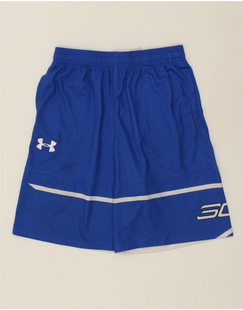 UNDER ARMOUR Boys Heat Gear Graphic Sport Shorts 13-14 Years XL Blue | Vintage Under Armour | Thrift | Second-Hand Under Armour | Used Clothing | Messina Hembry 