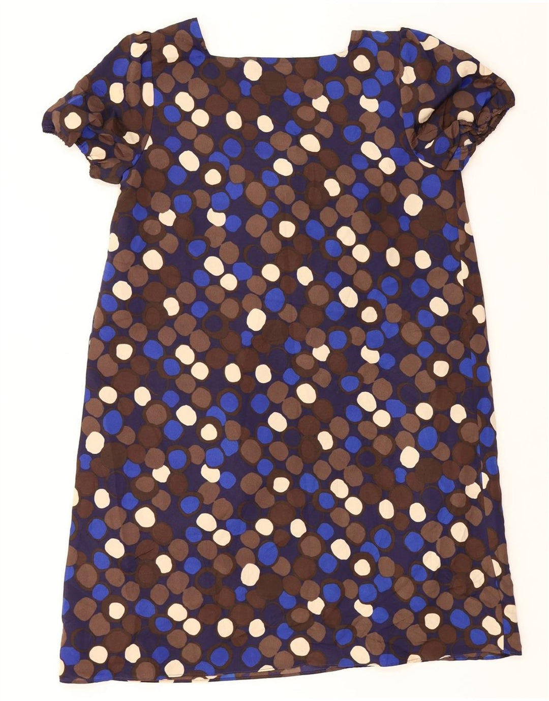 MOSSIMO Womens A-Line Dress UK 12 Medium Navy Blue Polka Dot Polyester Vintage Mossimo and Second-Hand Mossimo from Messina Hembry 