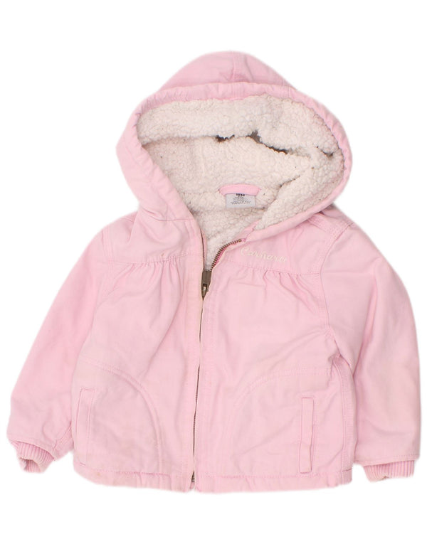 Carhartt Baby Girls Hooded Windbreaker Jacket 12-18 Months Pink Cotton