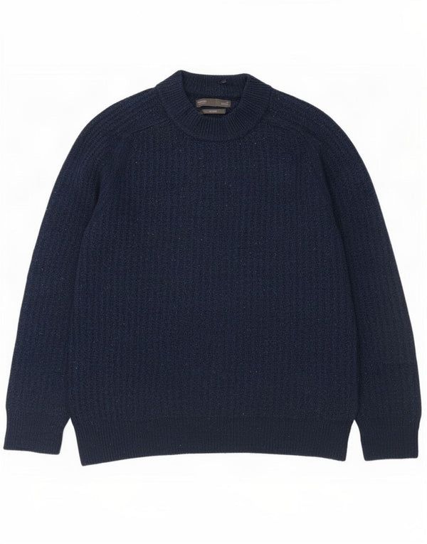 Marks & Spencer Mens Crew Neck Jumper Sweater Medium Navy Blue Flecked