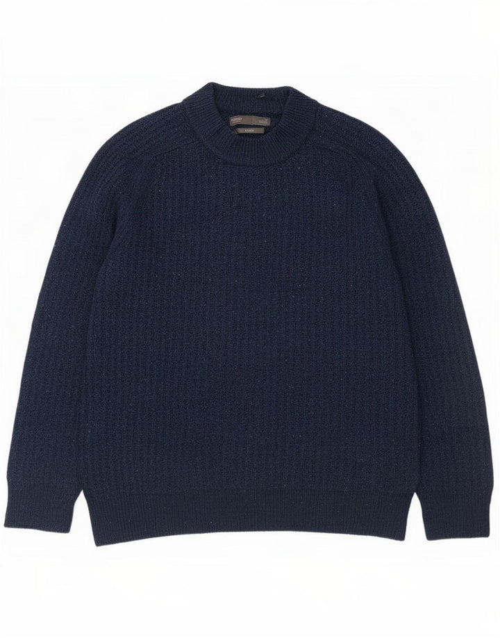 Marks & Spencer Mens Crew Neck Jumper Sweater Medium Navy Blue Flecked