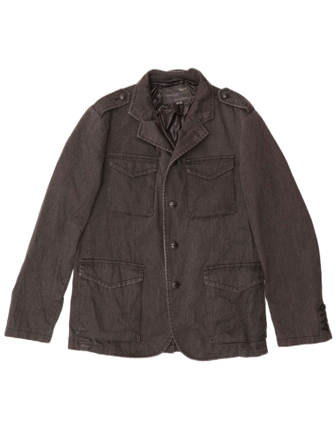 Marlboro Classics Mens Utility Jacket EU 50 Large Black Cotton