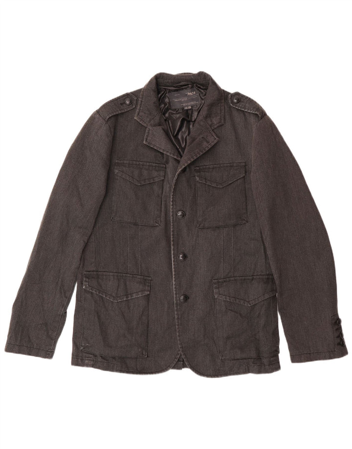 Marlboro Classics Mens Utility Jacket EU 50 Large Black Cotton