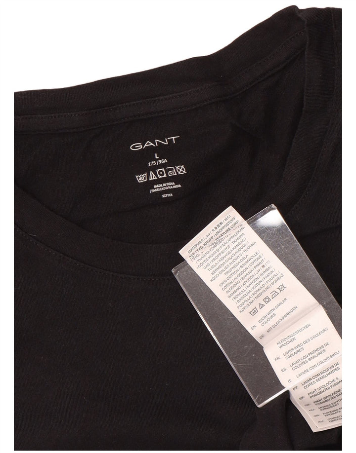 GANT Mens T-Shirt Top Large Black Cotton