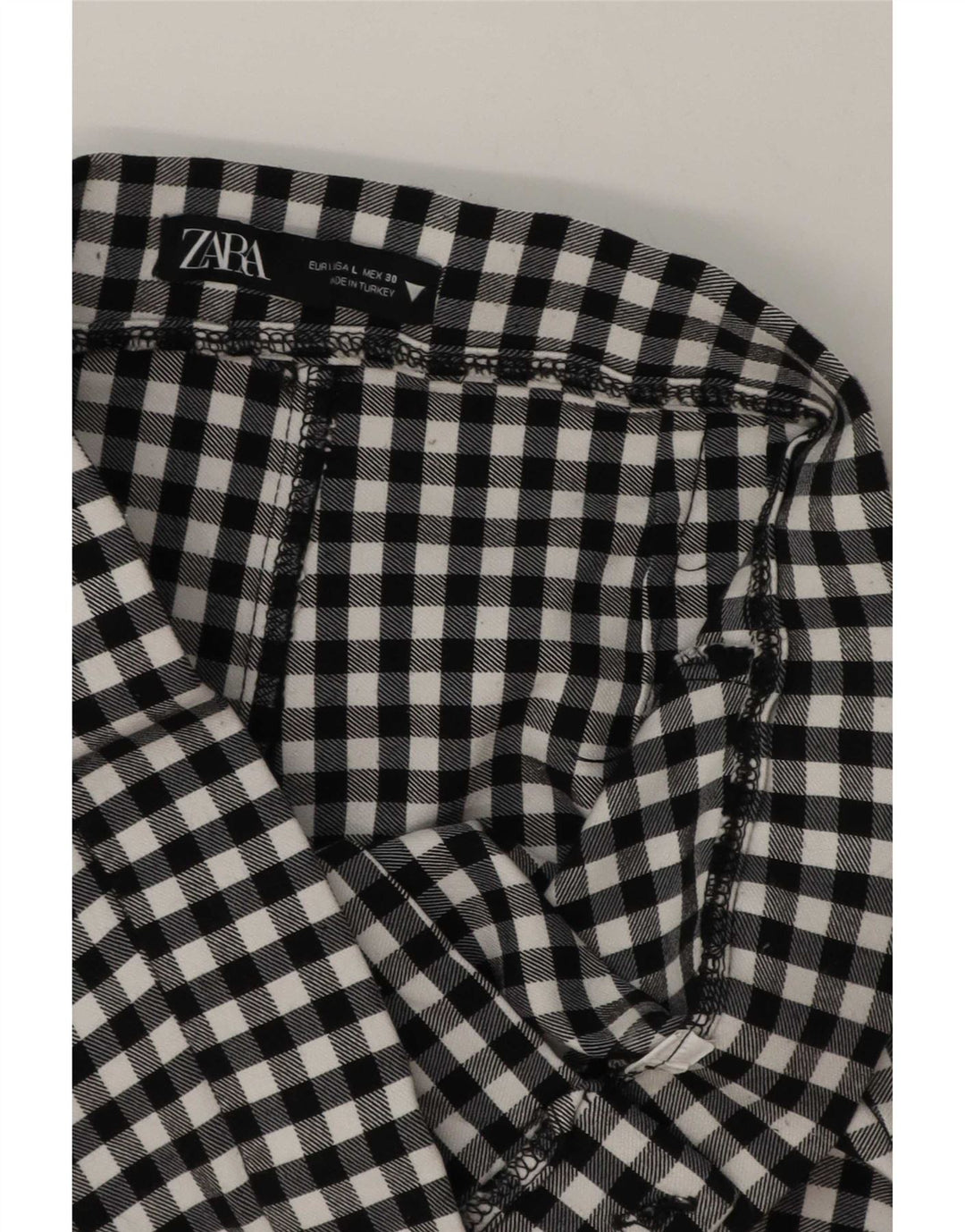 Zara Womens Bootcut Casual Trousers Large W30 L27 Black Gingham
