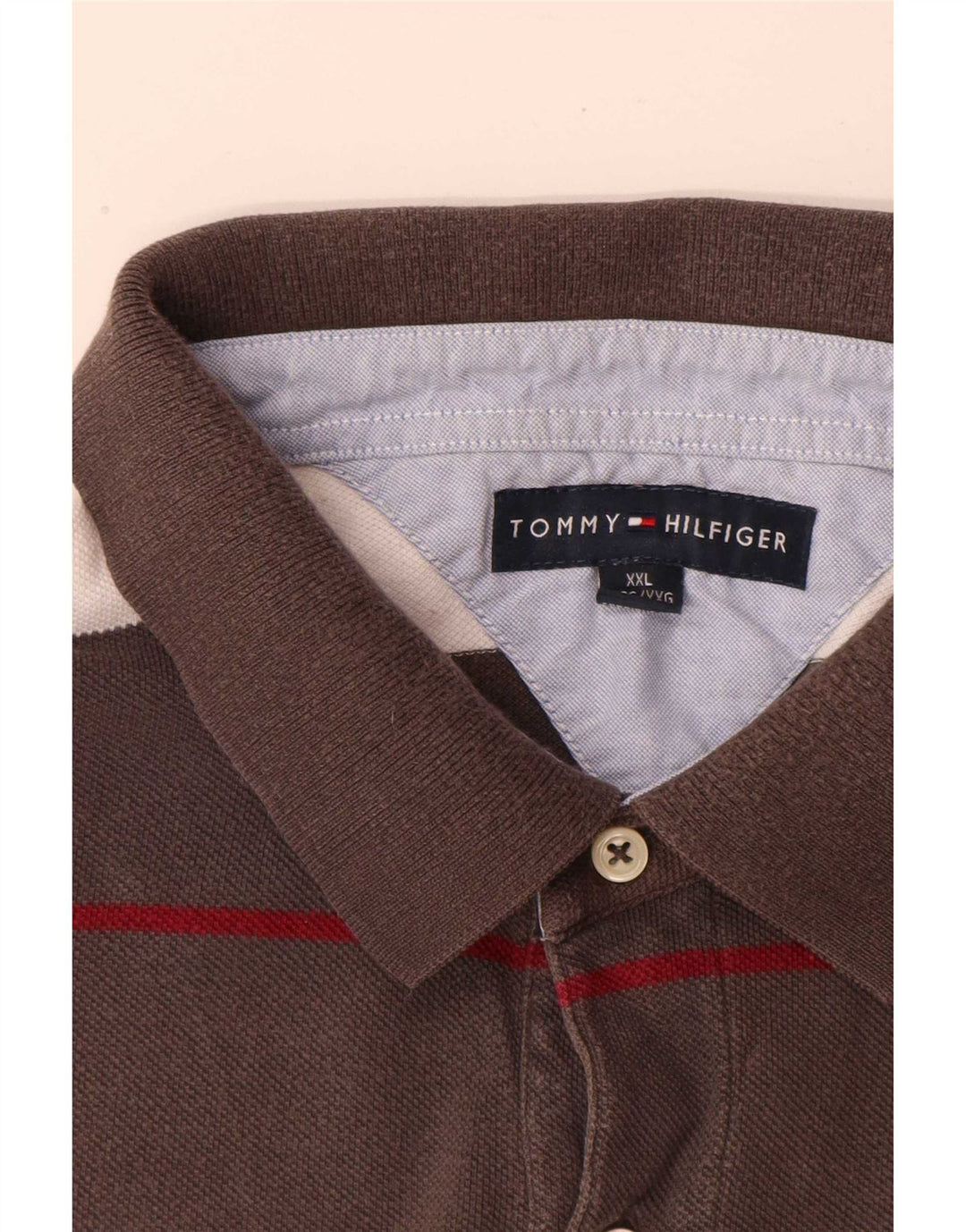 Tommy Hilfiger Mens Polo Shirt 2XL Grey Striped