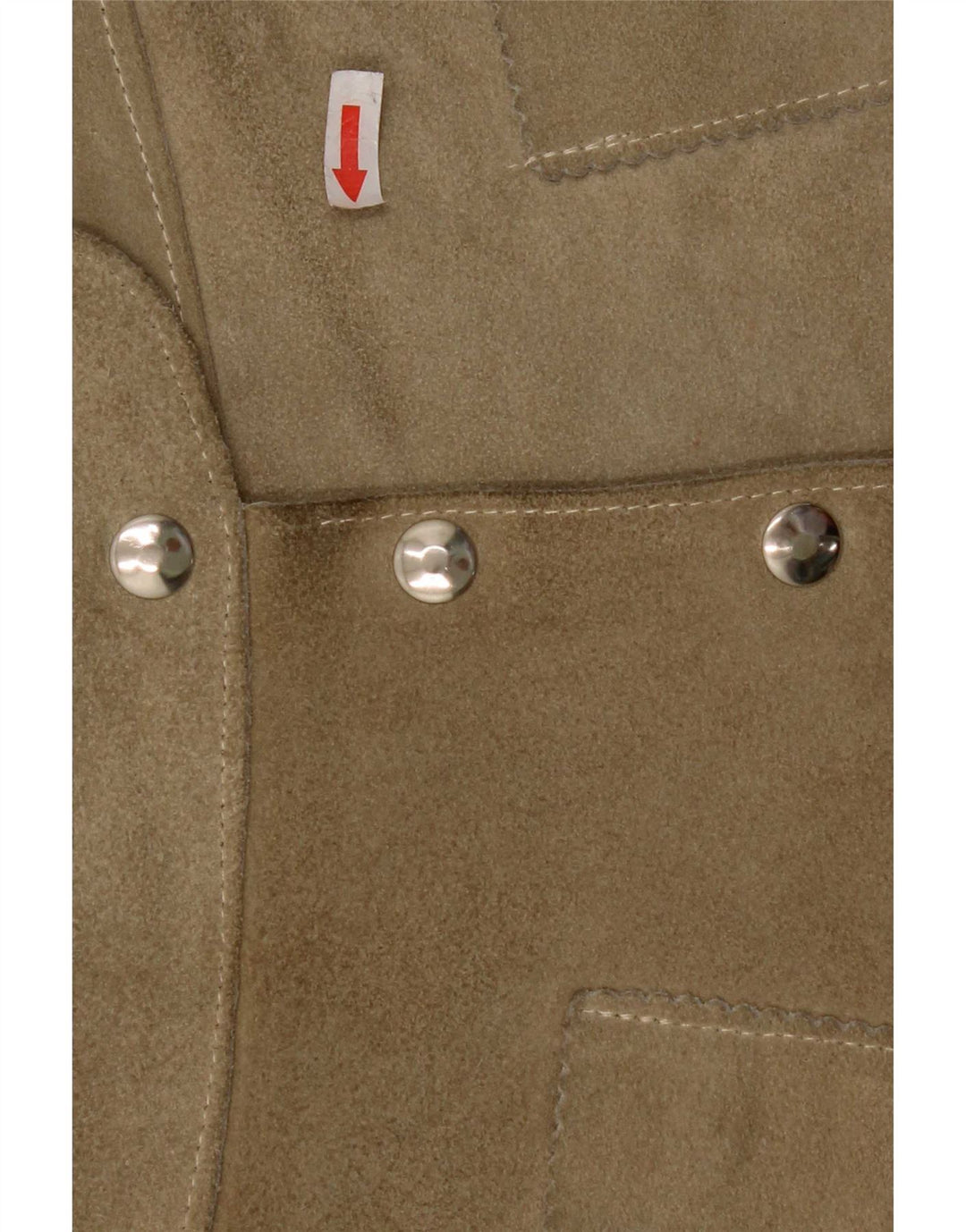 Vintage Womens Suede Mini Skirt W28 Medium Khaki Leather
