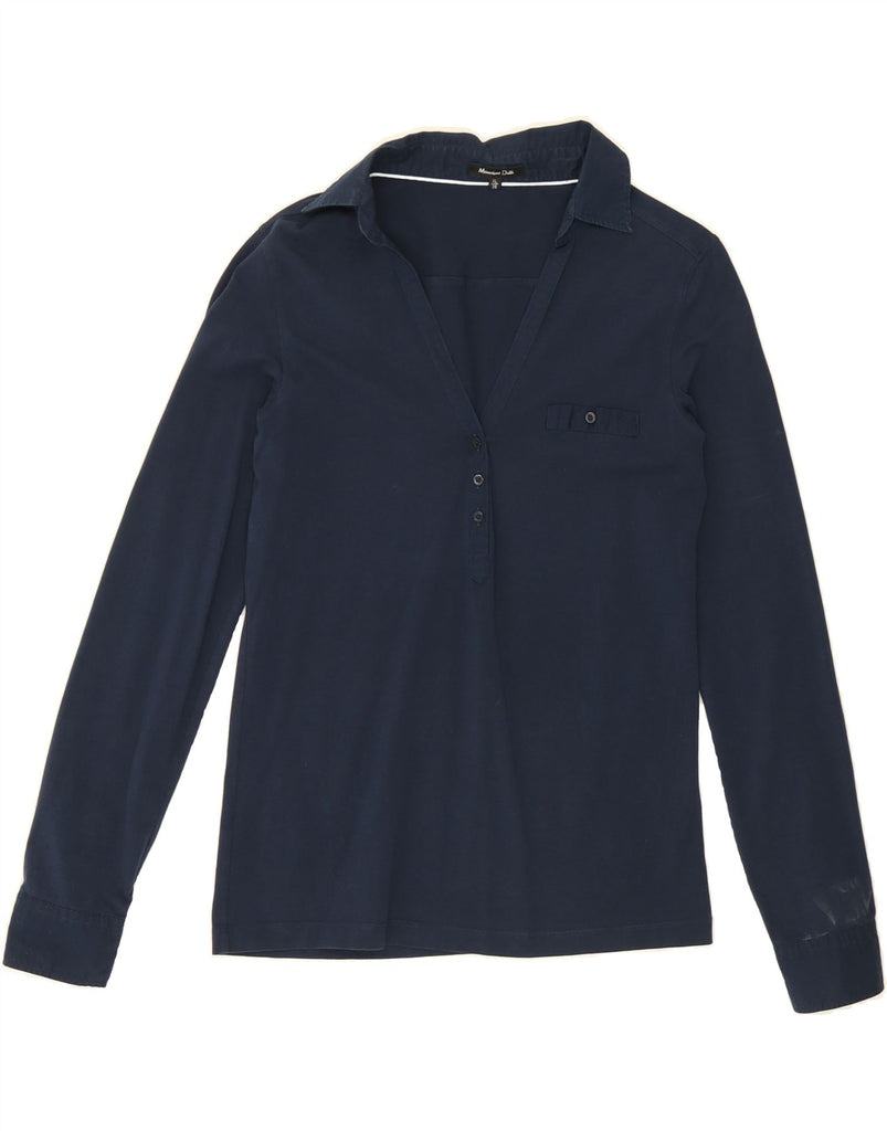 MASSIMO DUTTI Womens Pullover Shirt UK 18 XL Navy Blue Cotton Vintage Massimo Dutti and Second-Hand Massimo Dutti from Messina Hembry 