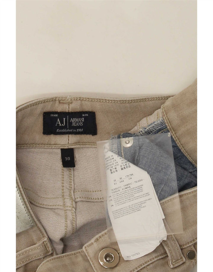 Armani Womens Slim Jeans W30 L28 Beige Cotton
