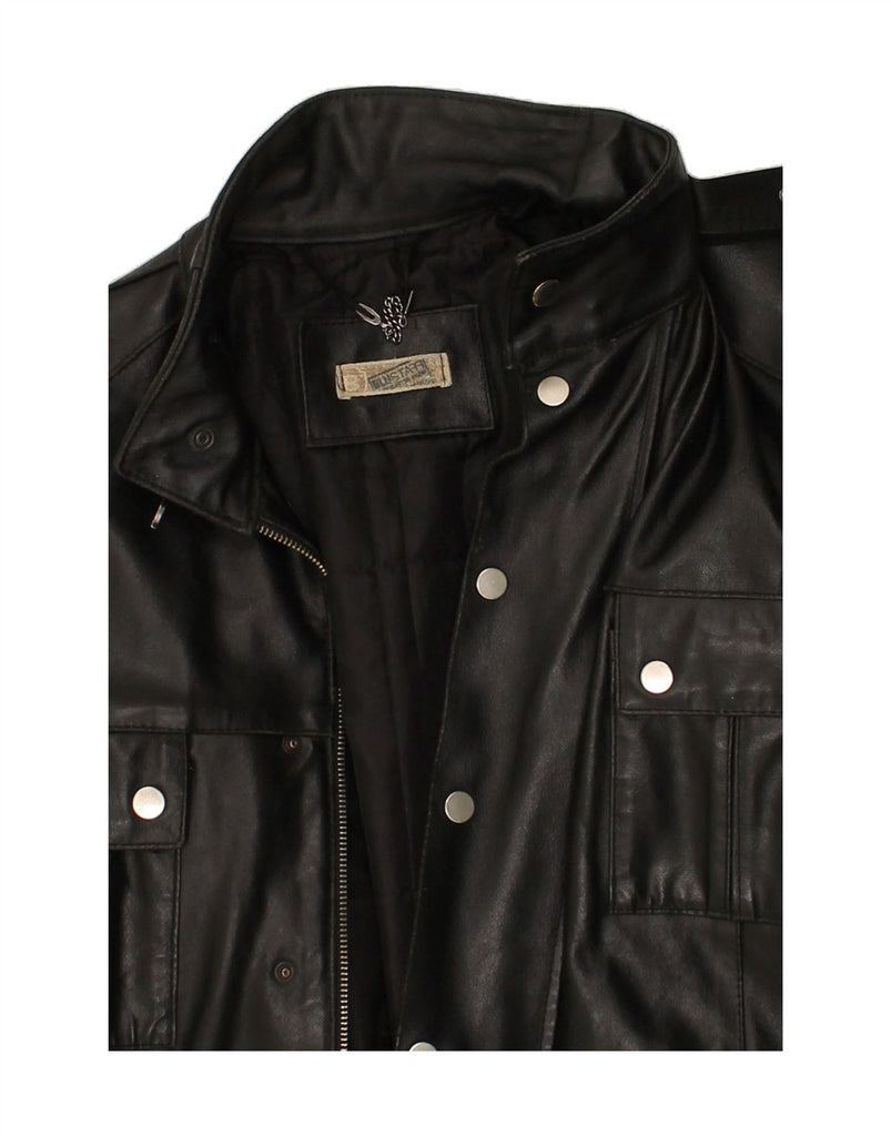 BLUSTAFF Mens Leather Jacket IT 46 Small Black Leather | Vintage Blustaff | Thrift | Second-Hand Blustaff | Used Clothing | Messina Hembry 