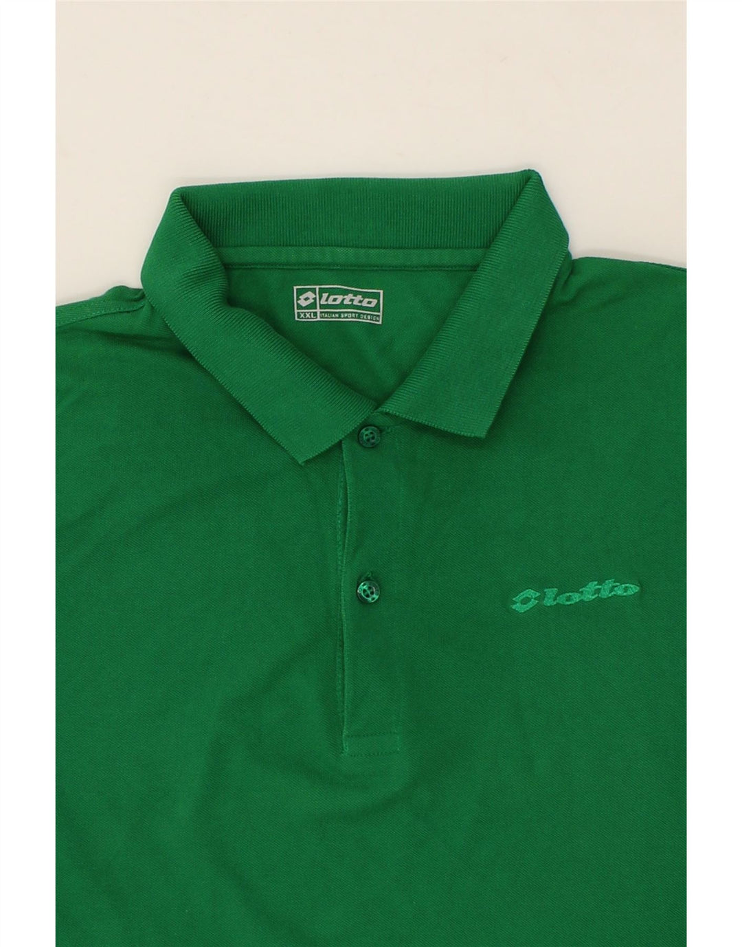 LOTTO Mens Polo Shirt 2XL Green Cotton Vintage Lotto and Second-Hand Lotto from Messina Hembry 