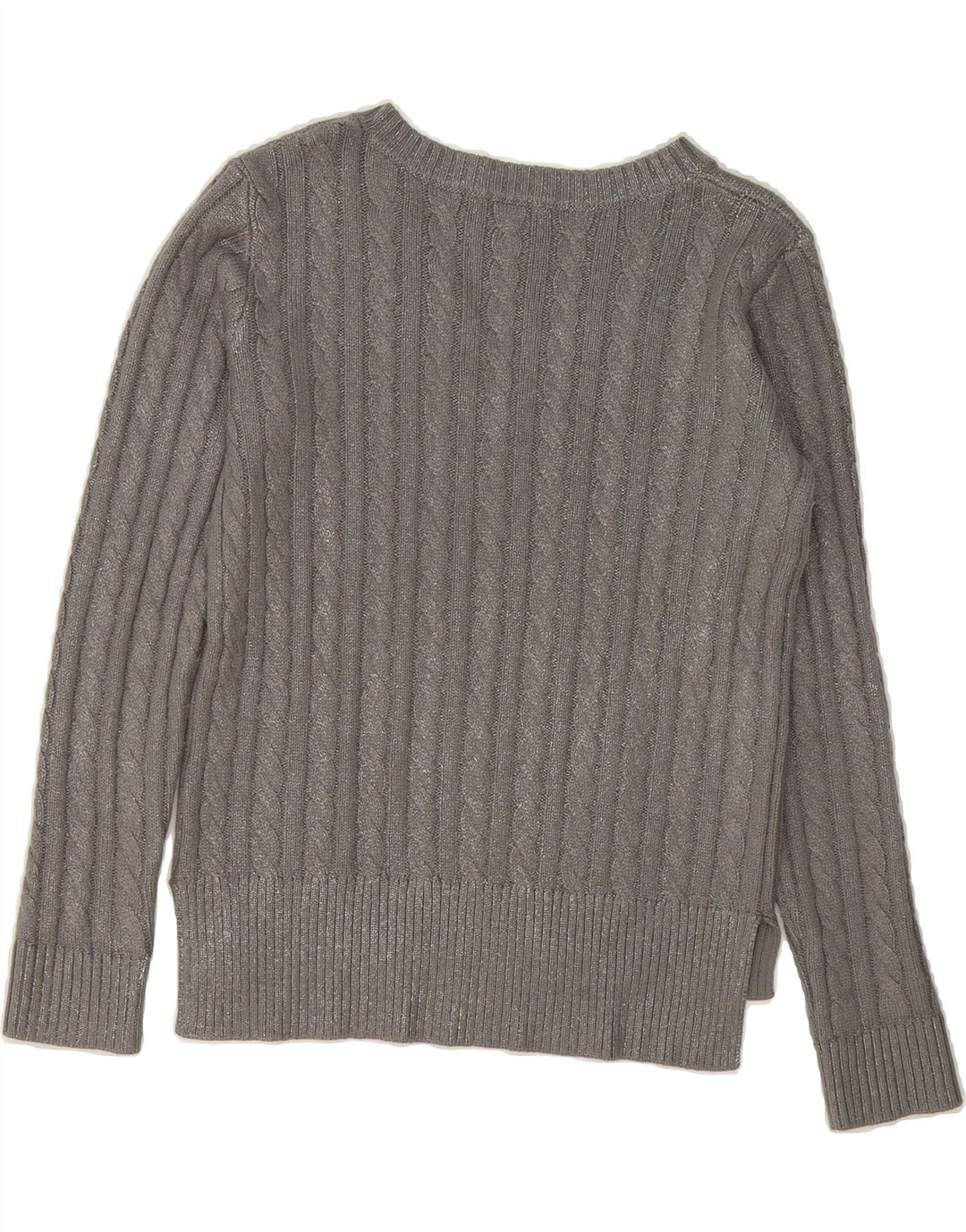 LAWRENCE GREY Womens V-Neck Jumper Sweater UK 14 Medium Grey Vintage Lawrence Grey and Second-Hand Lawrence Grey from Messina Hembry 