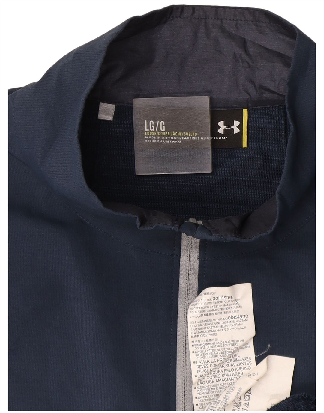 Under Armour Mens Pullover Tracksuit Top Jacket Large Navy Blue Polyester