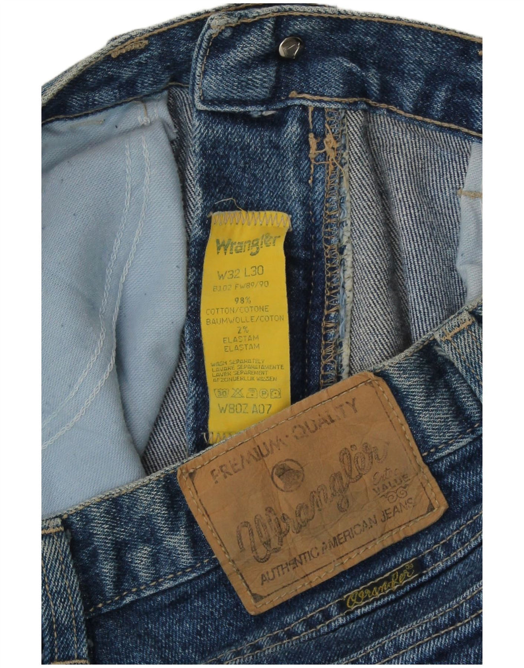 Wrangler Womens Slim Jeans W32 L30 Blue Cotton