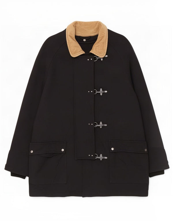 Fay Womens Duffle Coat UK 20 2XL Black Polyamide