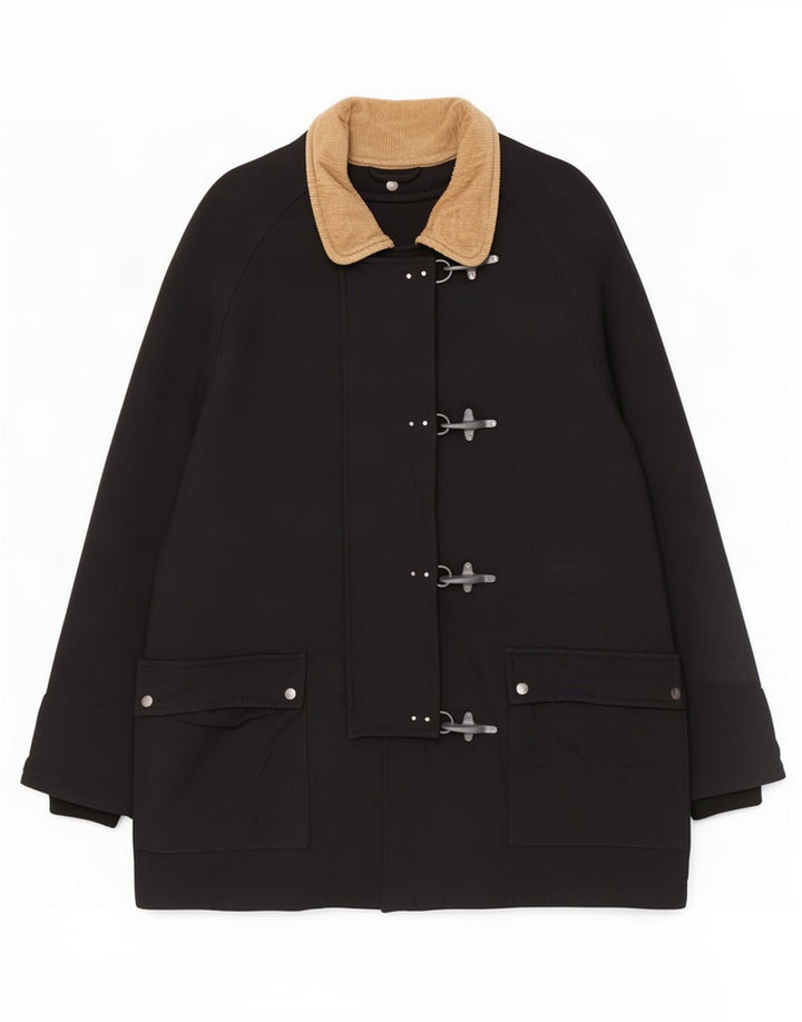 Fay Womens Duffle Coat UK 20 2XL Black Polyamide