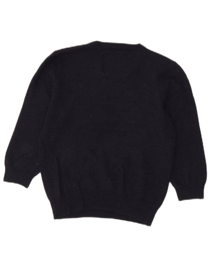 Jack Wills Womens Crop Crew Neck Jumper Sweater UK 12 Medium Navy Blue