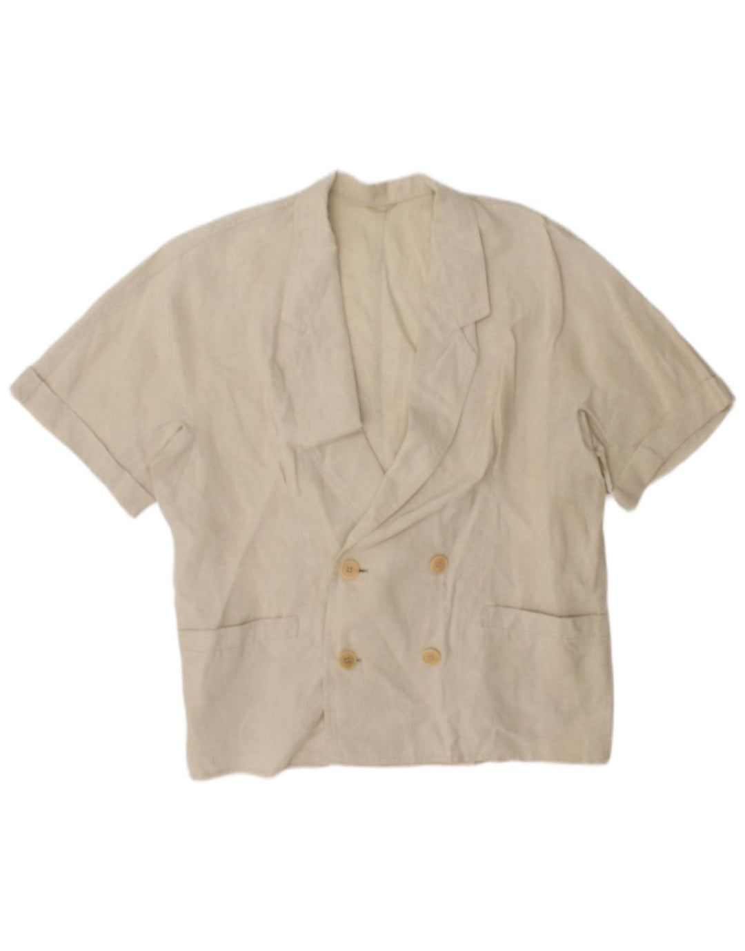 Max Mara Womens Double Breasted Blazer Jacket UK 14 Medium Beige