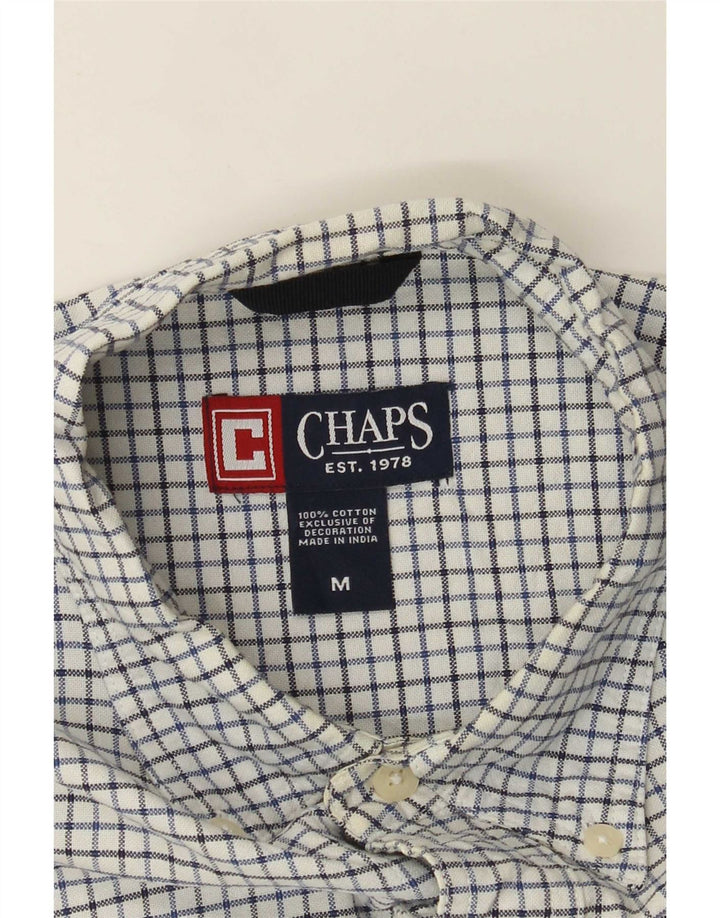 Chaps Mens Shirt Medium White Check