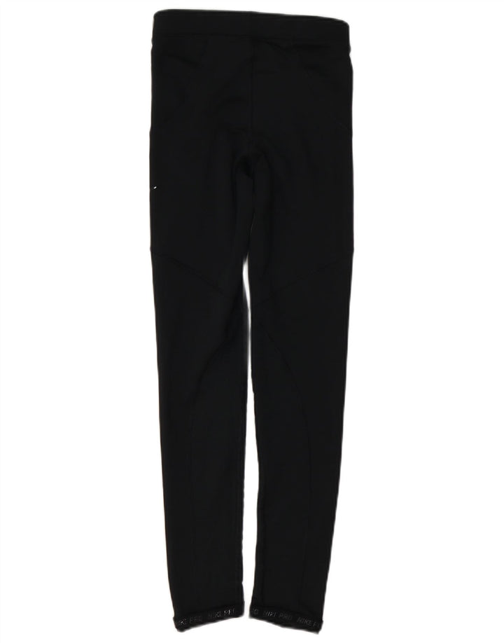NIKE Womens Graphic Leggings UK 4 XS Black