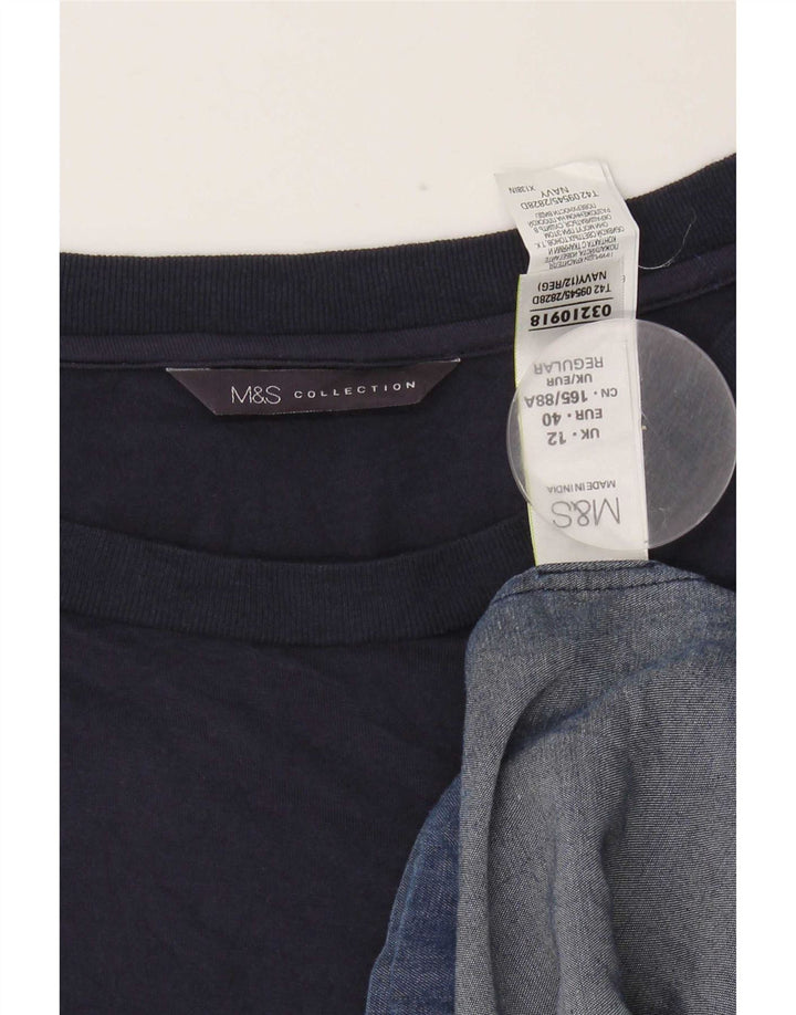 Marks & Spencer Womens Basic Dress UK 12 Medium Navy Blue Lyocell