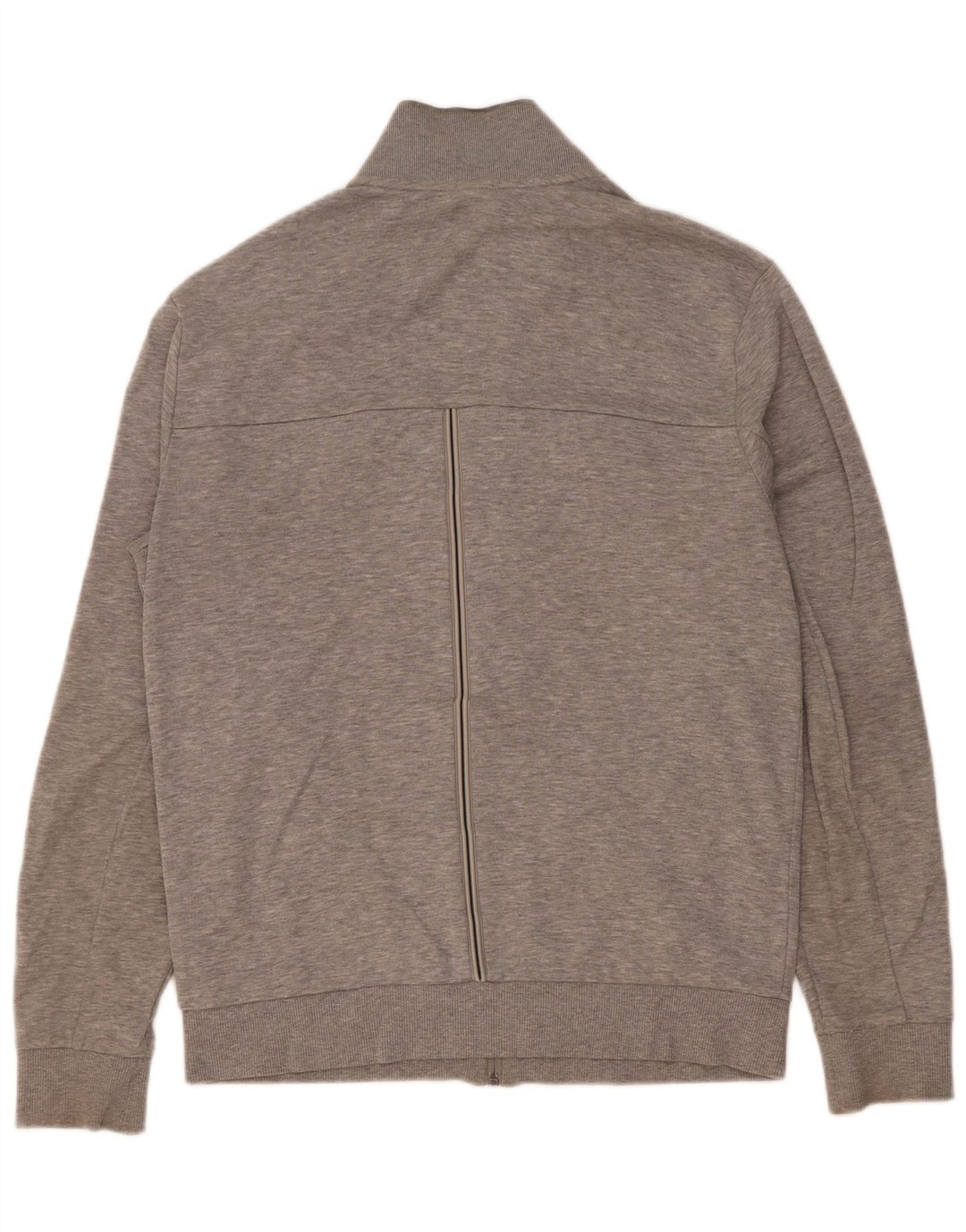 Hugo Boss Mens Tracksuit Top Jacket Small Grey Striped Cotton