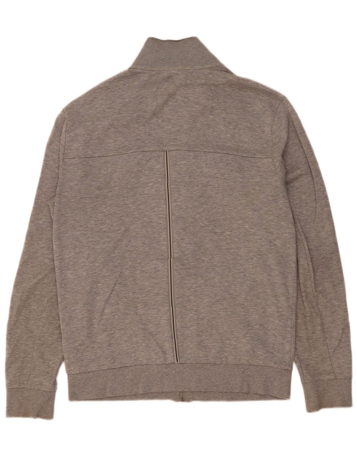 Hugo Boss Mens Tracksuit Top Jacket Small Grey Striped Cotton
