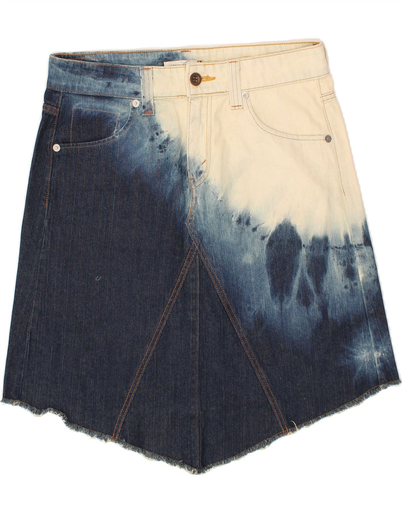 LEVI'S Womens Asymmetric Denim Skirt US 12 Large W34 Blue Colourblock | Vintage Levi's | Thrift | Second-Hand Levi's | Used Clothing | Messina Hembry 