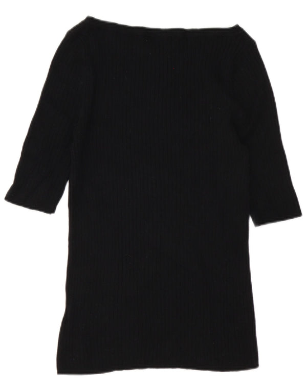 Marks & Spencer Womens Boat Neck Jumper Sweater UK 10 Small Black