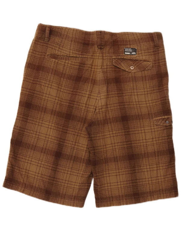 Vans Mens Cargo Shorts W34 Large  Brown Check Cotton