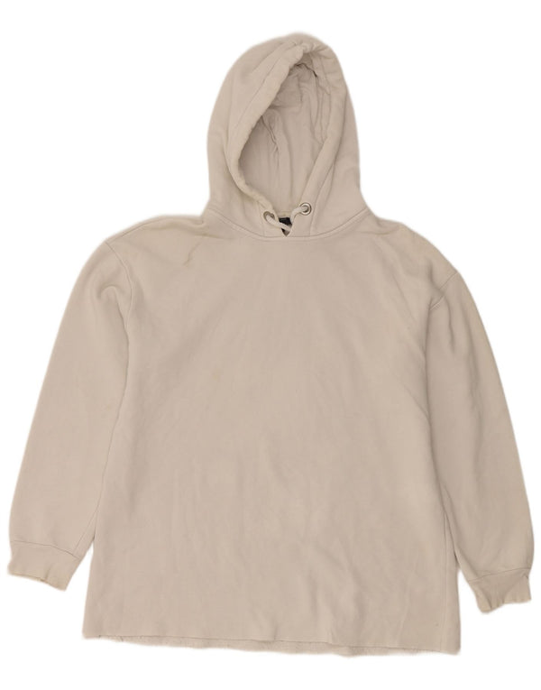 Topshop Womens Oversized Hoodie Jumper UK 10 Small White Cotton