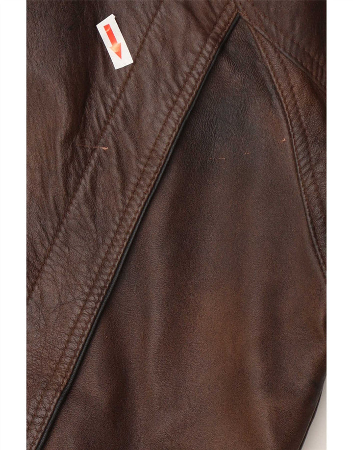 Vintage Womens Leather Jacket EU 40 Medium Brown