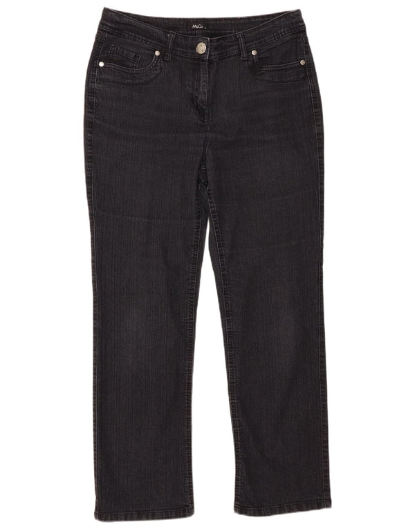 M&Co Womens Straight Jeans UK 14 Large W34 L27 Black