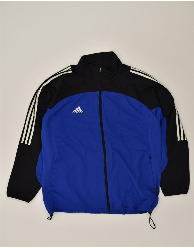 ADIDAS Mens Tracksuit Top Jacket UK 42/44 Large Blue Colourblock Polyester | Vintage Adidas | Thrift | Second-Hand Adidas | Used Clothing | Messina Hembry 