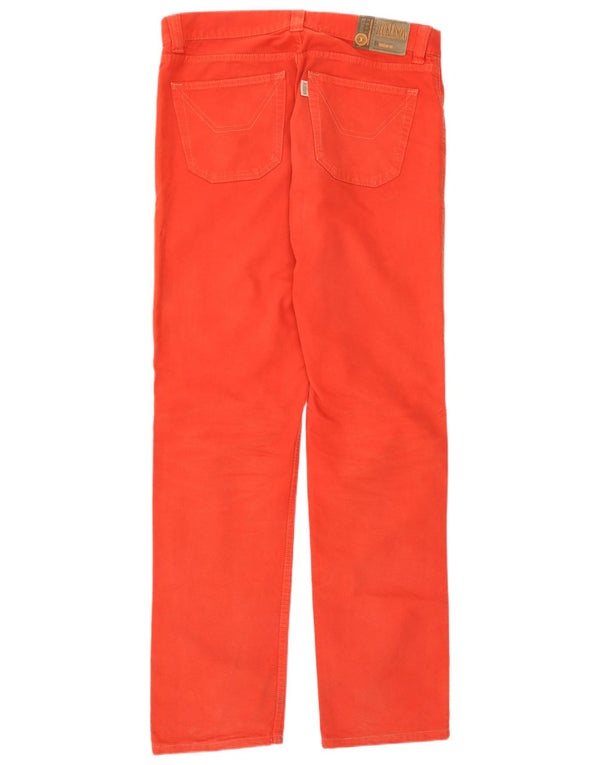 Jeckerson Mens Regular Fit Straight Jeans W36 L33 Red Cotton