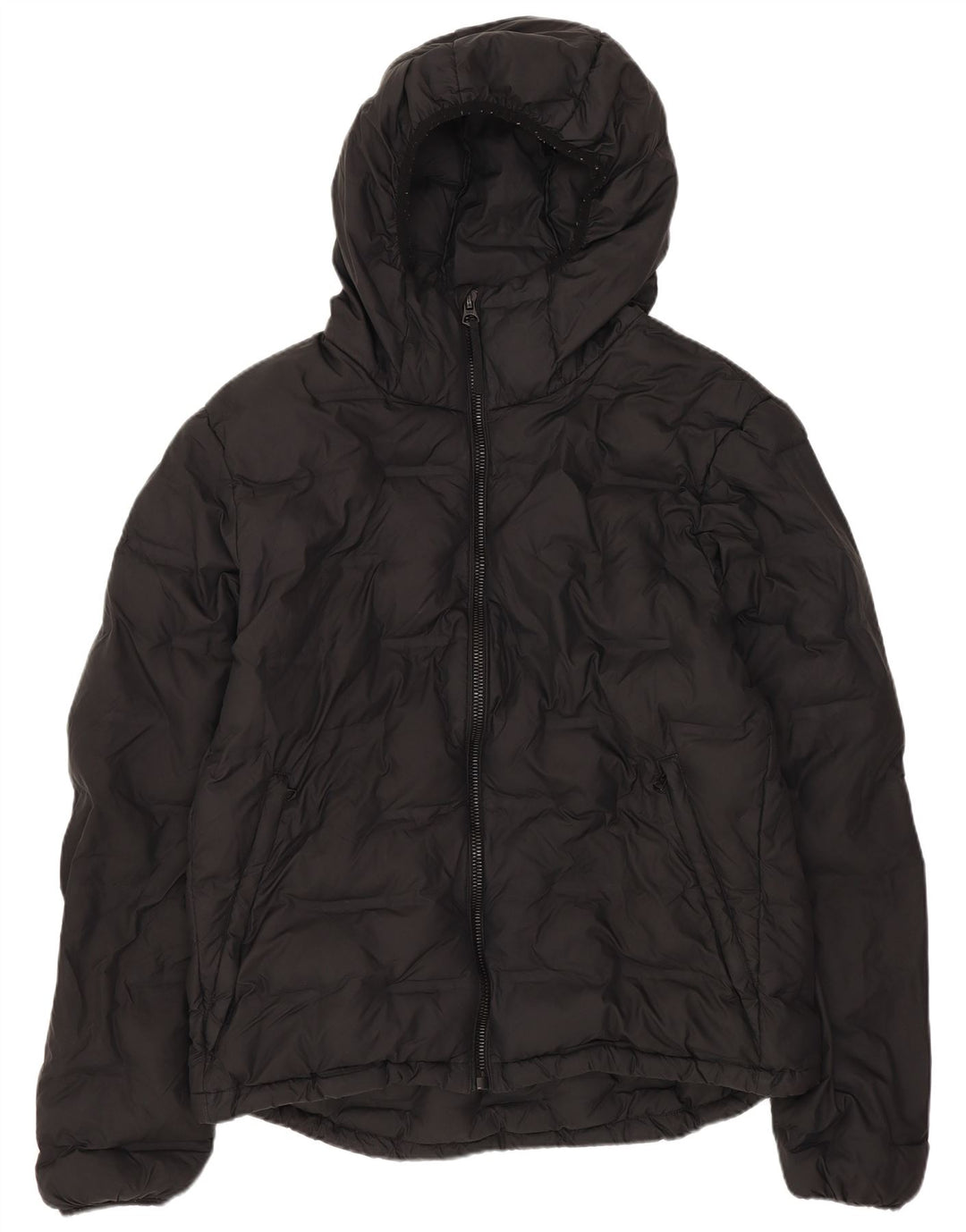 Superdry Mens Hooded Padded Jacket UK 40 Large Black Polyester