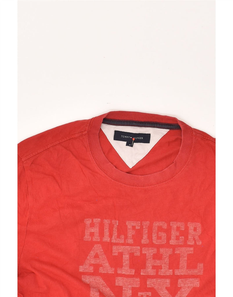 TOMMY HILFIGER Mens Graphic T-Shirt Top Medium Red Cotton | Vintage Tommy Hilfiger | Thrift | Second-Hand Tommy Hilfiger | Used Clothing | Messina Hembry 