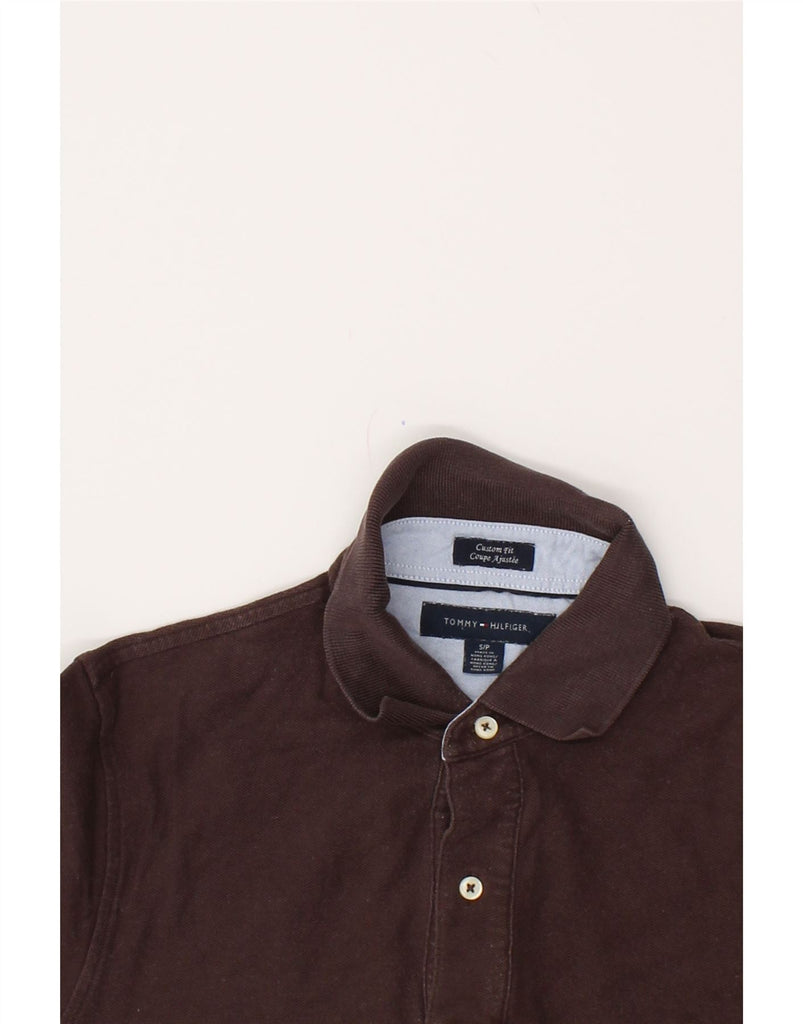 TOMMY HILFIGER Mens Coupe Ajustee Custom Fit Polo Shirt Small Brown Cotton | Vintage Tommy Hilfiger | Thrift | Second-Hand Tommy Hilfiger | Used Clothing | Messina Hembry 