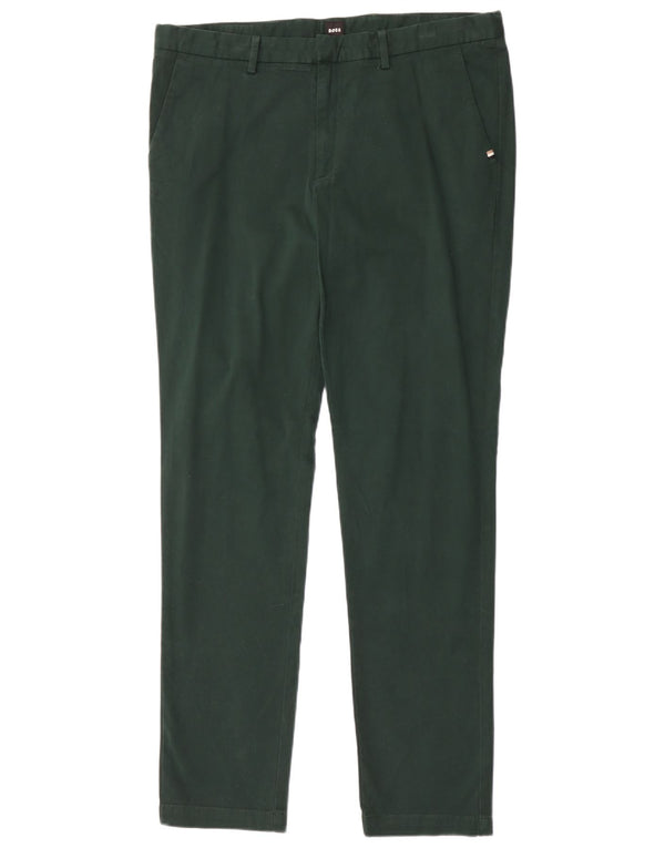 Hugo Boss Mens Kaito Slim Fit Chino Trousers IT 50 Large W34 L33 Green