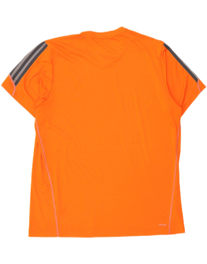 ADIDAS Mens Climalite T-Shirt Top 2XL Orange Colourblock Polyester